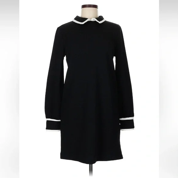 black dress with white collar zara ALEXIS MINI DRESS – Line & Dot